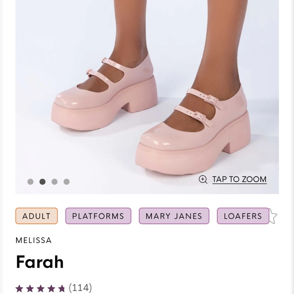 Melissa Platform Mary Janes in Pale Pink